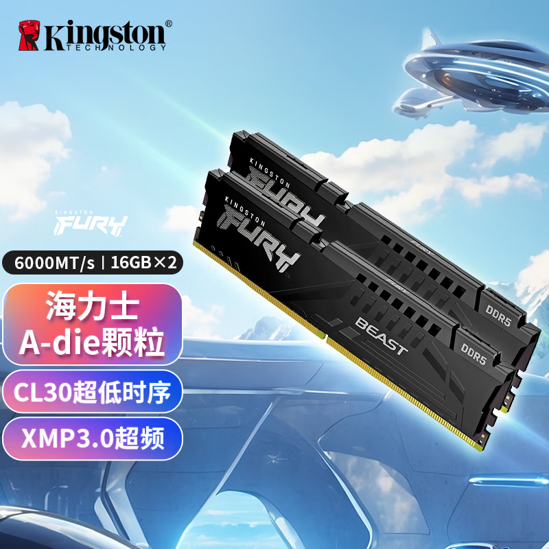 【停用】金士顿（Kingston）FURY 32GB 16G×2 套装  海力士A-die颗粒 CL30的照片